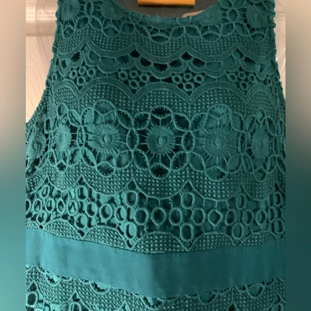 Elegant Emerald /Teal Loft Lace Dress - Picture 2 of 12